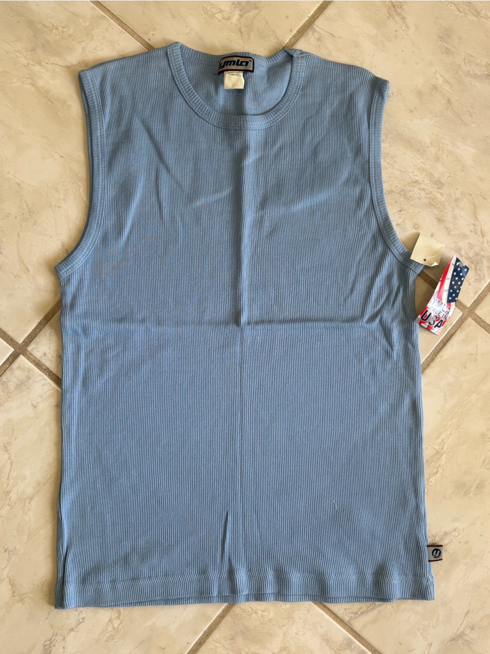 Light Blue Ribbed Tank Top -